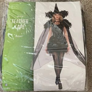 Black feather witch or maleficent costume cape